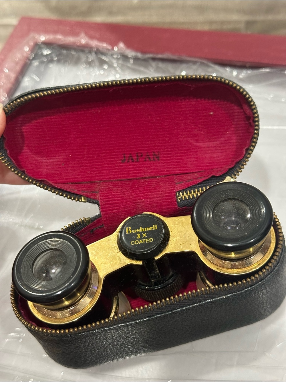1960s-70s Bushnell 3x Mother of Pearl Opera Glasses- Made in Japan